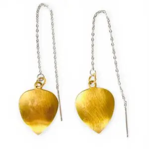 Breathe & Adorn ER sb brass leaf threat earring