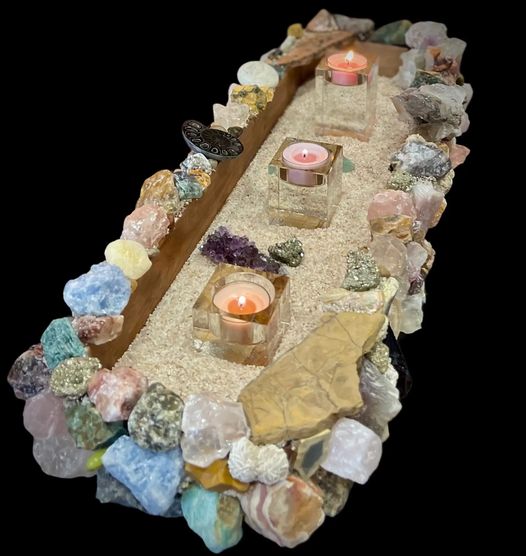Gemstone Candle Altar — Twilight Edition