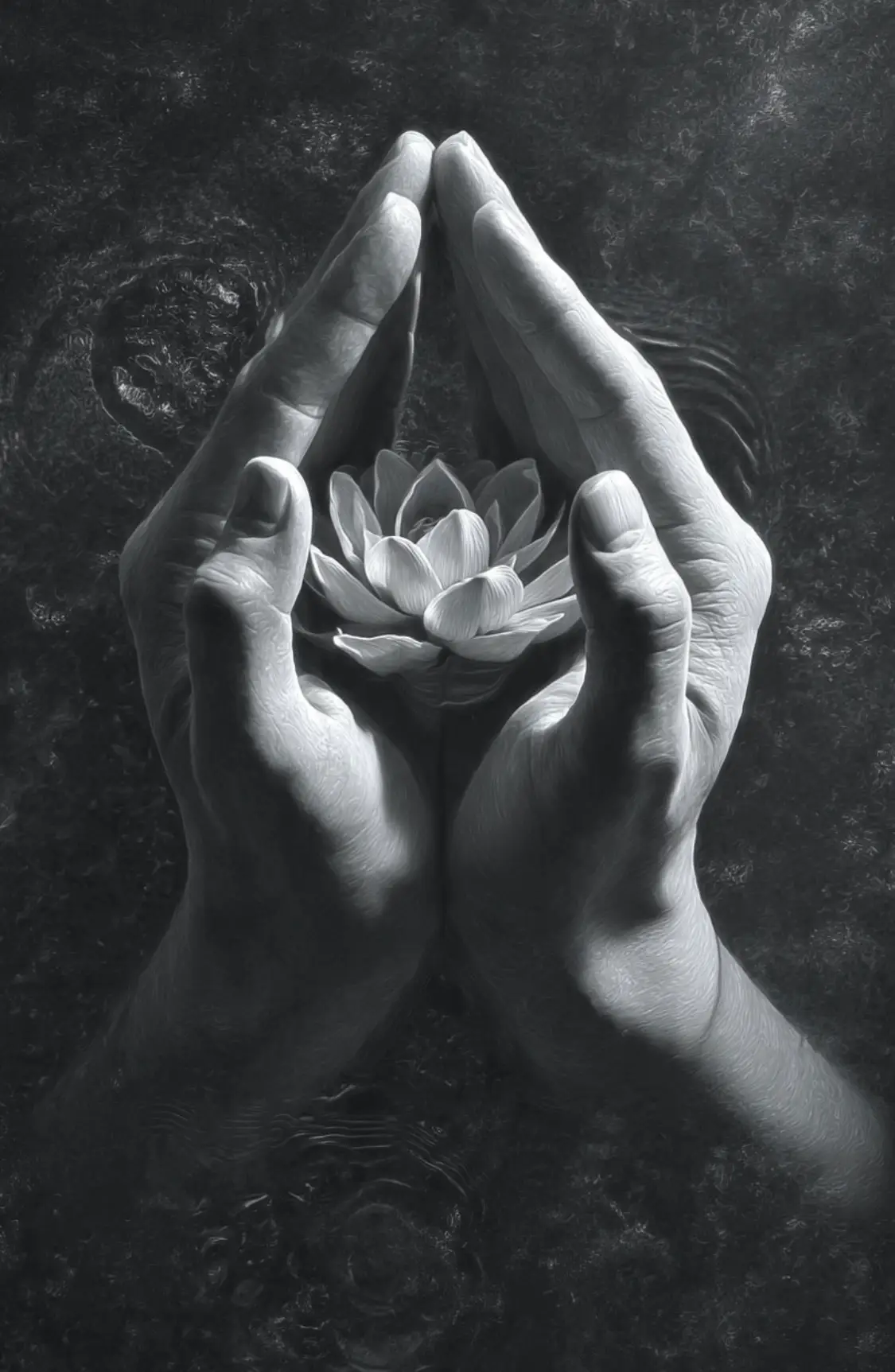 ABOUT white lotus in hand
