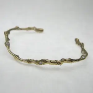 Twig Cuff 14kt Diamonds