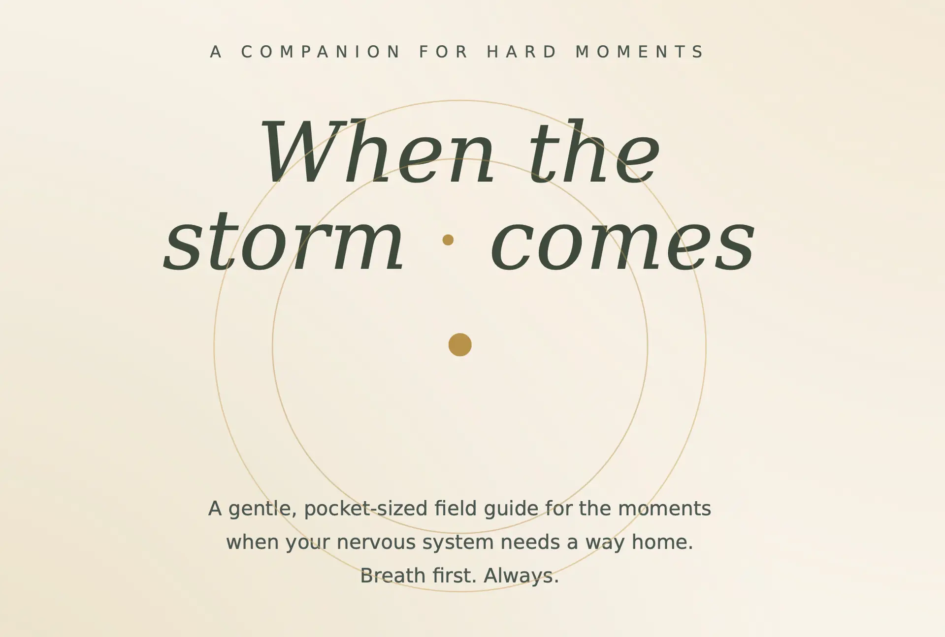 When the Storm Comes