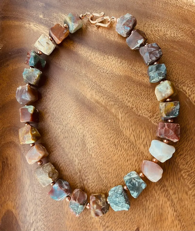 Canyon Jasper Choker Canyon Jasper Choker - rough multi-colored jasper with copper spacers and copper clasp, handmade by My36Breaths